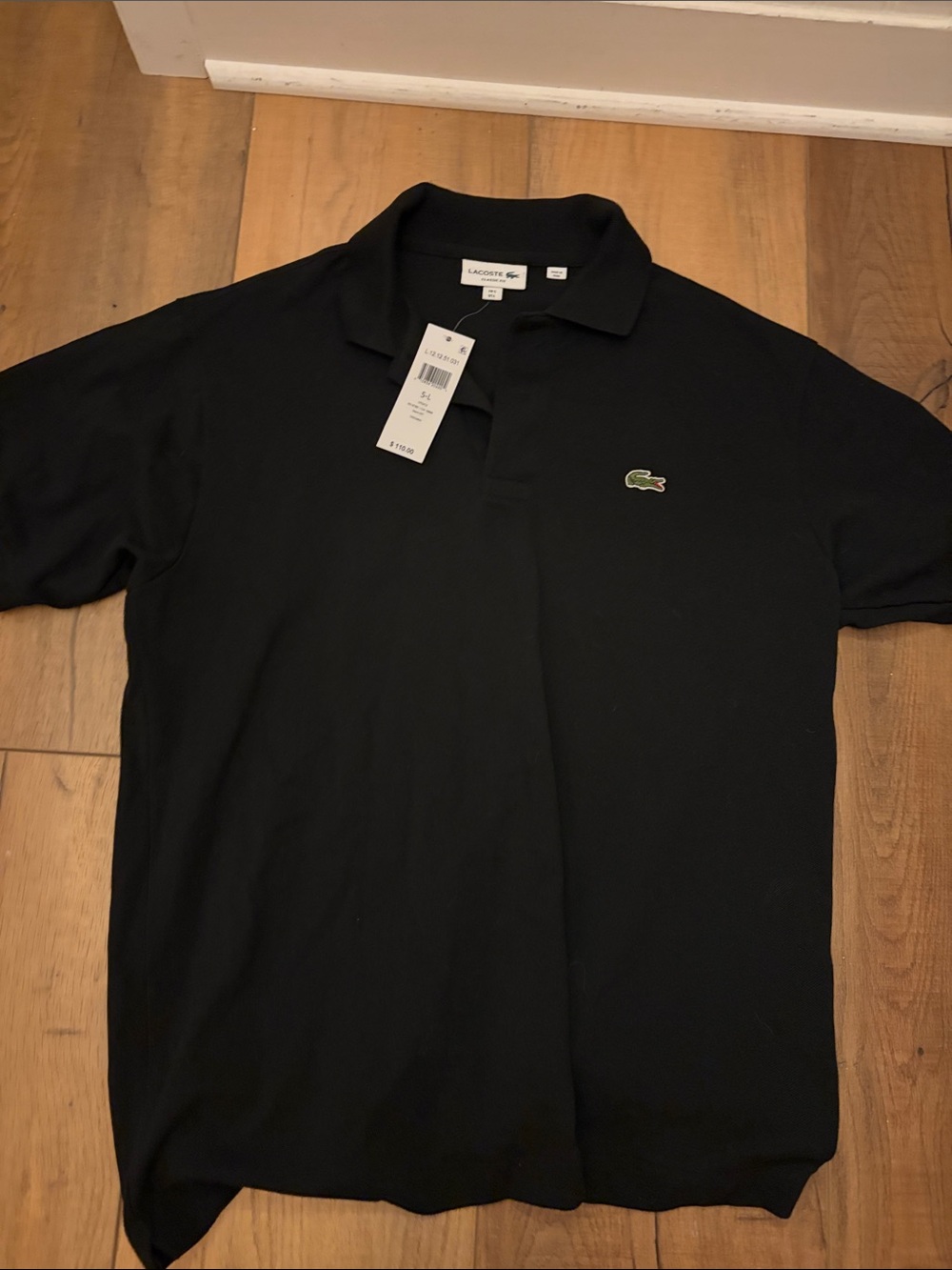 Lacoste Black Men's Pique Polo- Sz L